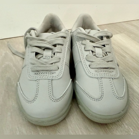 New Zara Kids Shoes Boys Leather Gray Sneakers Sz 12 - Picture 3 of 10